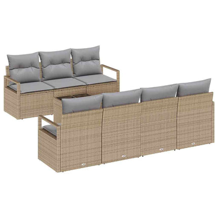 Soffset med kudde 8 pcs Beige och Grå konstrotting