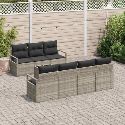 Soffset med kudde 8 pcs Ljusgrå konstrotting