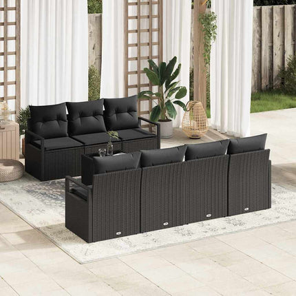 Soffset med kudde 8 pcs Svart konstrotting