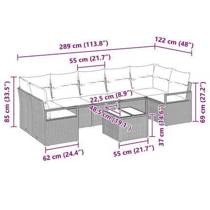 Soffset 8 pcs Ljusgrå och mörkgrå konstrotting