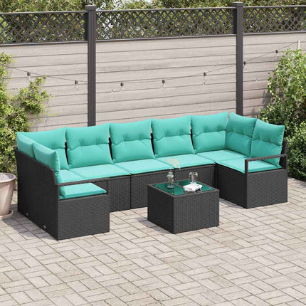 Soffset 8 pcs Svart och turkos konstrotting