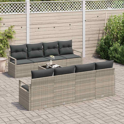 Soffset med kudde 7 pcs Ljusgrå konstrotting