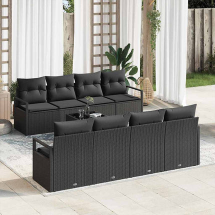 Soffset med kudde 7 pcs Svart konstrotting