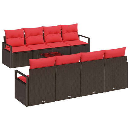 Soffset 7 st 6-Antal sittplatser Brun och Röd konstrotting