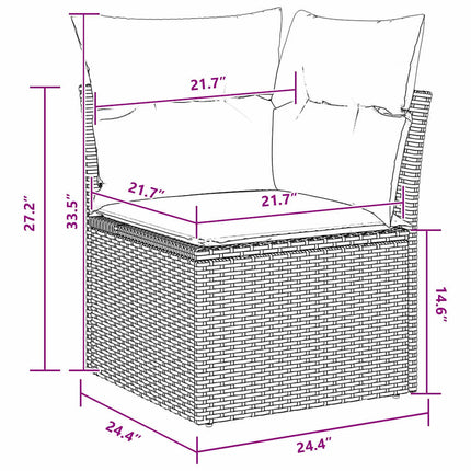 Soffset 9 st 8-Antal sittplatser Svart och turkos konstrotting