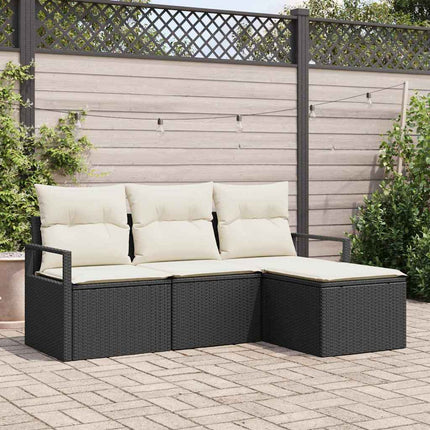 Soffset med kudde 4 pcs Svart konstrotting