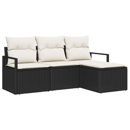 Soffset med kudde 4 pcs Svart konstrotting