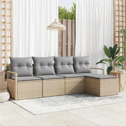 Soffset med kudde 5 pcs Beige konstrotting