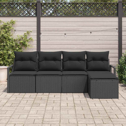 Soffset med kudde 5 pcs Svart konstrotting