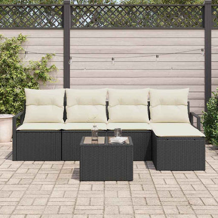 Soffset med kudde 6 pcs Svart konstrotting
