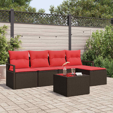 Soffset med kudde 6 pcs Brun konstrotting