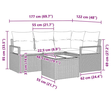 Soffset 5 pcs Brun konstrotting