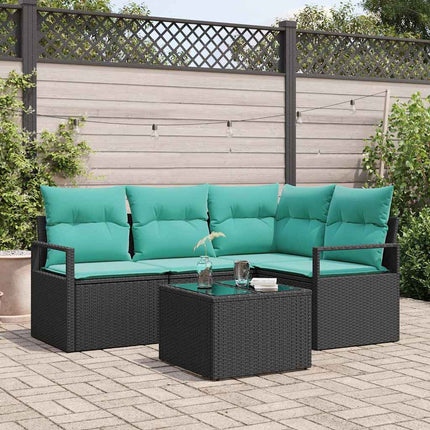 Soffset med kudde 5 pcs Svart konstrotting