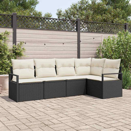 Soffset med kudde 5 pcs Svart konstrotting