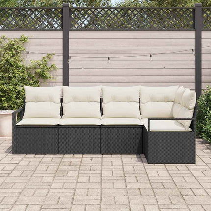 Soffset med kudde 5 pcs Svart konstrotting