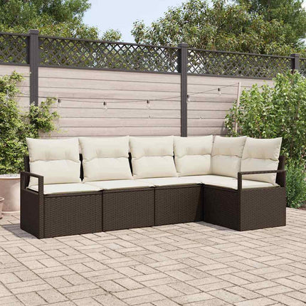 Soffset med kudde 5 pcs Brun konstrotting