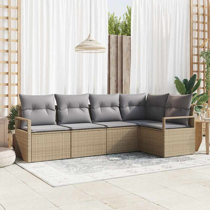 Soffset med kudde 5 pcs Beige konstrotting