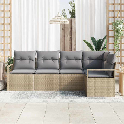 Soffset med kudde 5 pcs Beige konstrotting