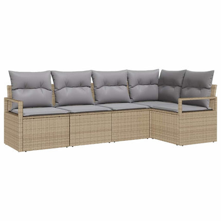Soffset med kudde 5 pcs Beige konstrotting