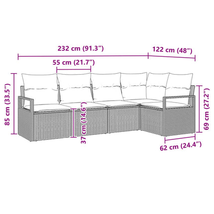 Soffset 5 pcs Grå konstrotting