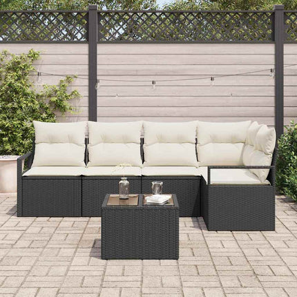 Soffset med kudde 6 pcs Svart konstrotting
