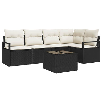 Soffset med kudde 6 pcs Svart konstrotting