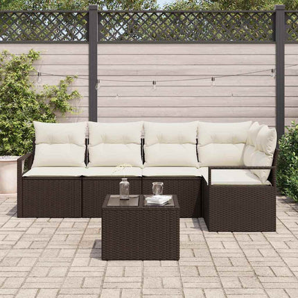 Soffset med kudde 6 pcs Brun konstrotting