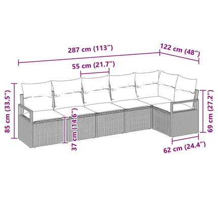 Soffset 6 pcs Beige konstrotting