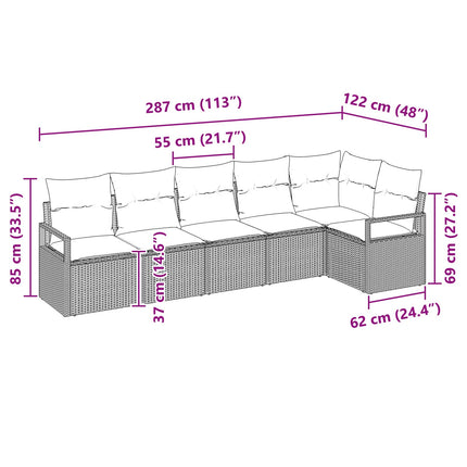 Soffset 6 pcs Brun konstrotting