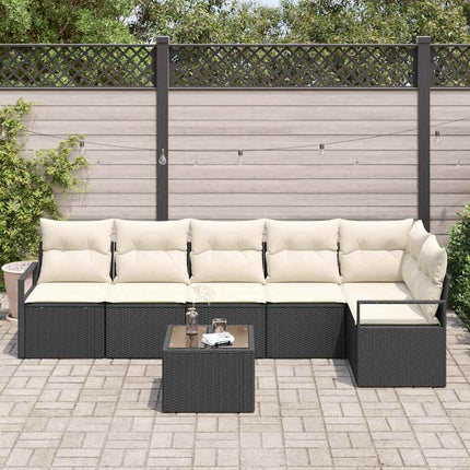 Soffset med kudde 7 pcs Svart konstrotting