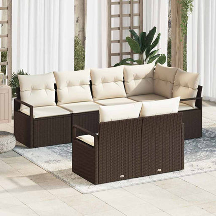 Soffset med kudde 7 pcs Brun konstrotting