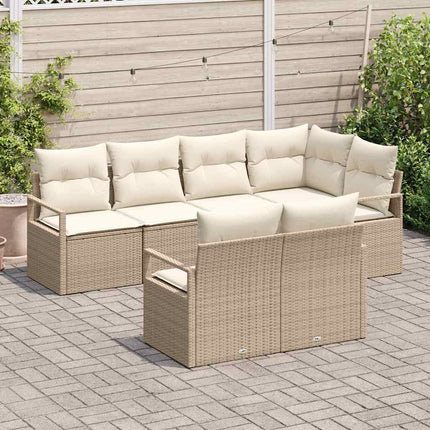 Soffset med kudde 7 pcs Beige konstrotting