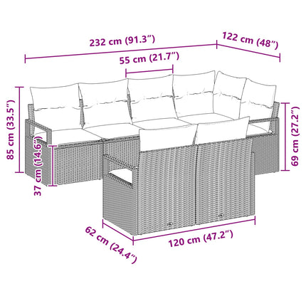 Soffset 7 pcs Grå konstrotting