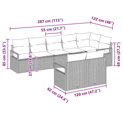 Soffset 8 pcs Beige konstrotting