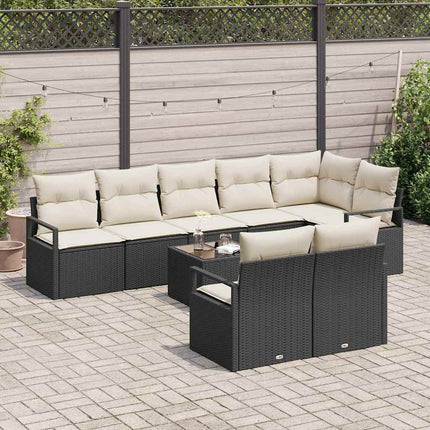 Soffset med kudde 9 pcs Svart konstrotting