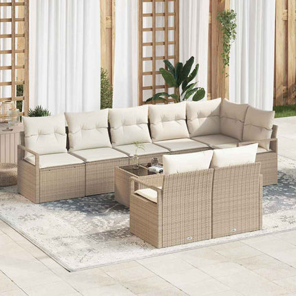 Soffset med kudde 9 pcs Beige konstrotting