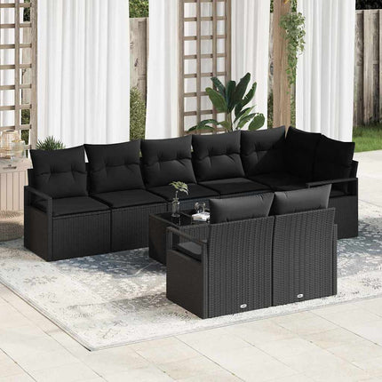 Soffset med kudde 9 pcs Svart konstrotting