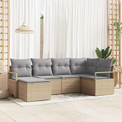 Soffset med kudde 6 pcs Beige konstrotting
