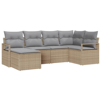 Soffset med kudde 6 pcs Beige konstrotting
