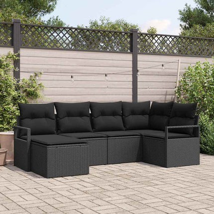 Soffset med kudde 6 pcs Svart konstrotting