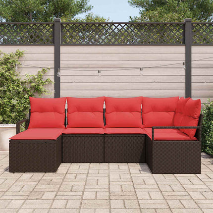 Soffset med kudde 6 pcs Brun konstrotting