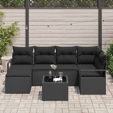Soffset med kudde 7 pcs Svart konstrotting