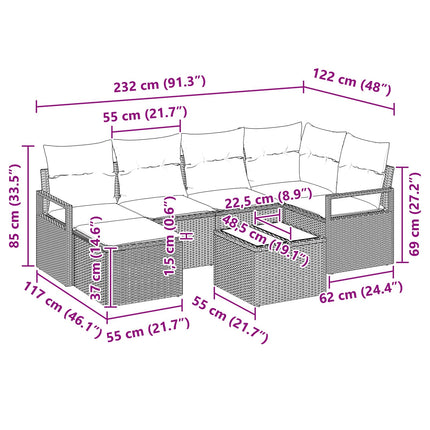 Soffset 7 pcs Brun konstrotting