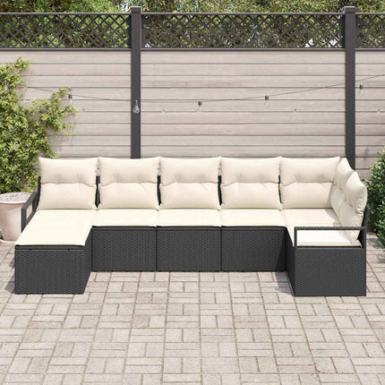 Soffset med kudde 7 pcs Svart konstrotting