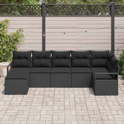 Soffset med kudde 7 pcs Svart konstrotting