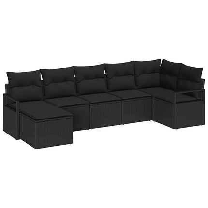 Soffset med kudde 7 pcs Svart konstrotting