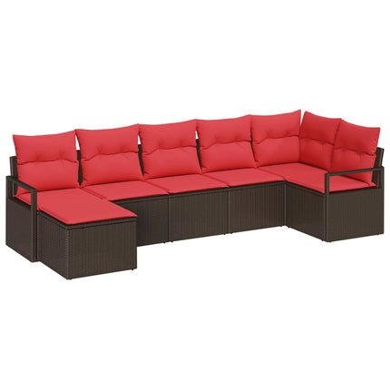Soffset med kudde 7 pcs Brun konstrotting