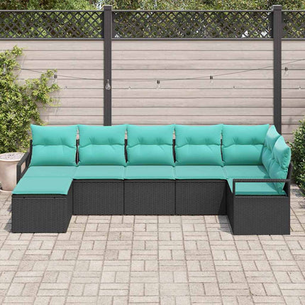 Soffset med kudde 7 pcs Svart konstrotting