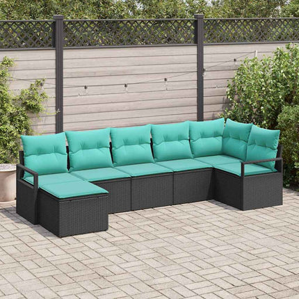Soffset med kudde 7 pcs Svart konstrotting