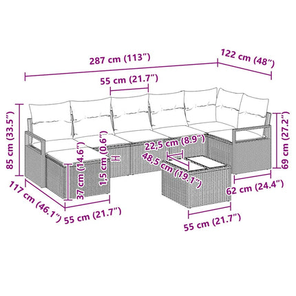 Soffset 8 pcs Beige konstrotting